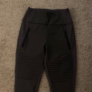 Army green thick leggings pockets